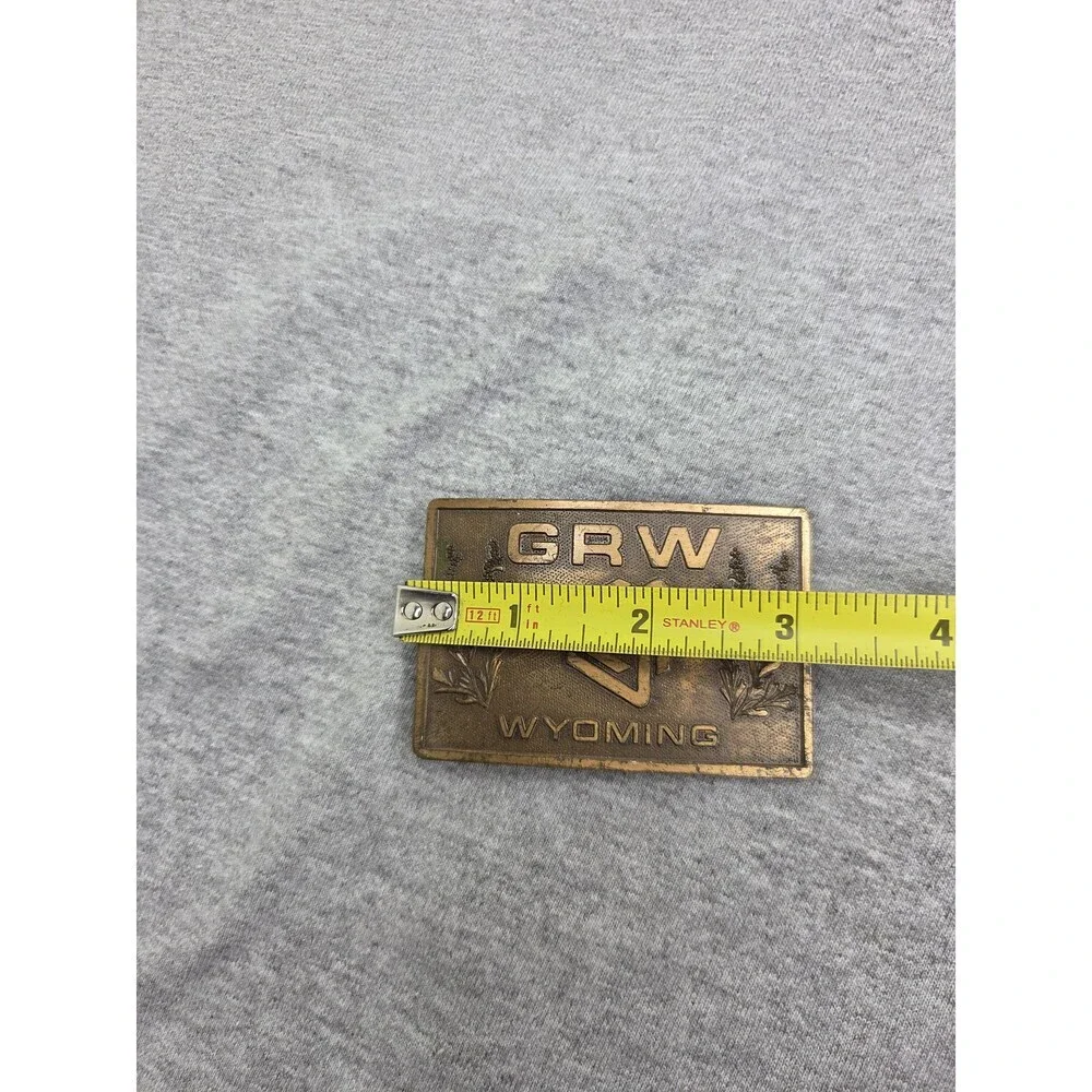 Vintage GRW Wyoming Labor Agriculture Bronze Belt Buckle